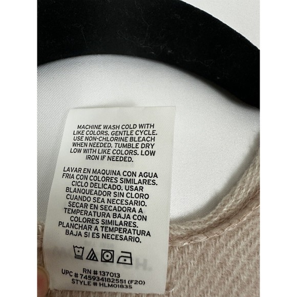 WOOLRICH Dusty Pink Color Block Blanket Shawl Cardigan w/Fringe Poncho Wrap O/S - Picture 5 of 5